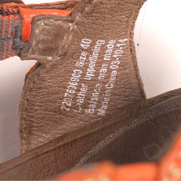 Dansko LEATHER Sandals Women Strappy Drea Tangerine Slingback Wedge EU 40 US 9.5 - Picture 11 of 13